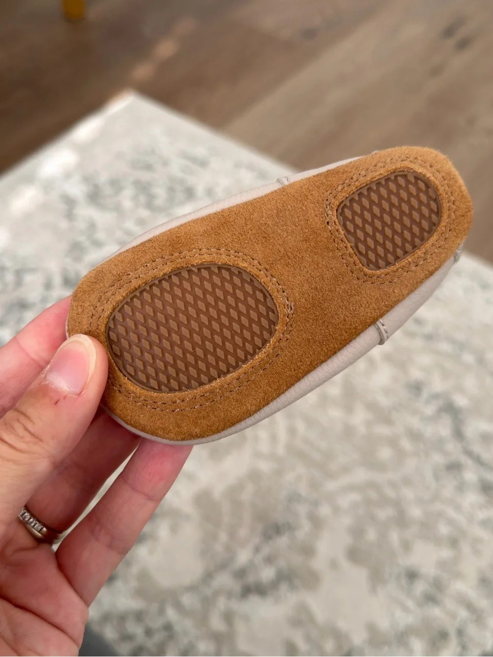 Zutano Soft Sole Leather Mary Jane Shoes Light Taupe Size 12 Months Baby